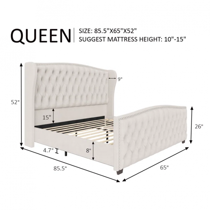 OEM/ODM Furniture Factory direct sales latest cream lambwool bread pattern hotel beds twin bed king bed queen bed 14