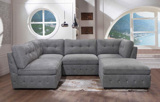 Folding Fabric Modular Sectional Sofa Multifunctional 230x210x90CM 8