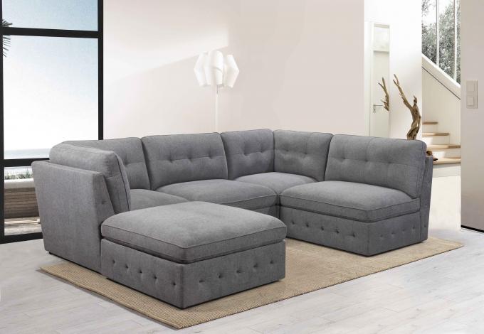 Folding Fabric Modular Sectional Sofa Multifunctional 230x210x90CM 5