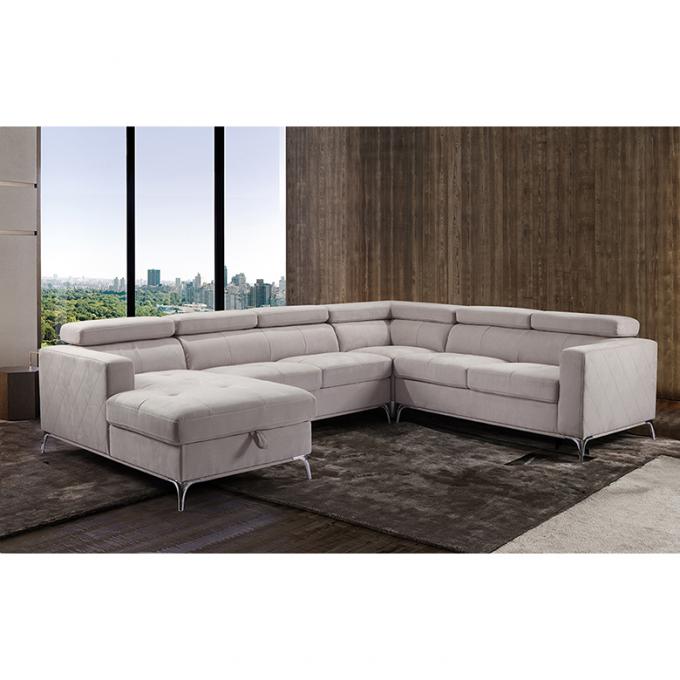 Factory price Europe modern style U shape Luxury beige color sofa home furniture sectional sofa for living room 1