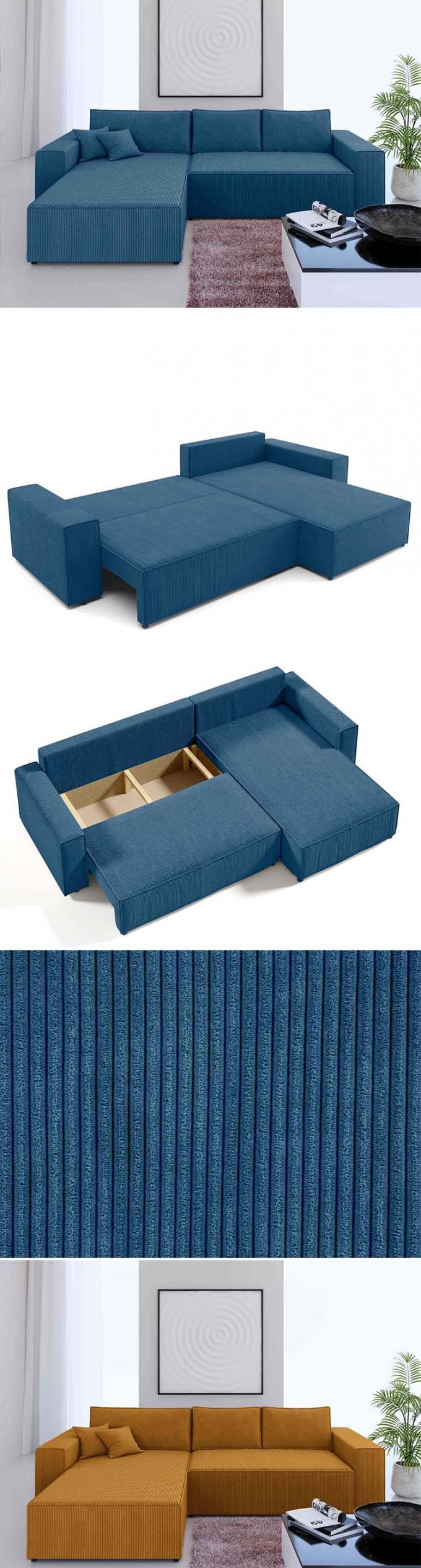 2024 Factory direct sales new corduroy fabric living room sofa modular combination sofa belt storage 4 seat sofa bed 1