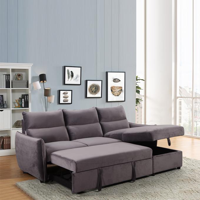 Durable Antiwear Retractable Couch Bed , Breathable Sleeper Couch With Storage 6