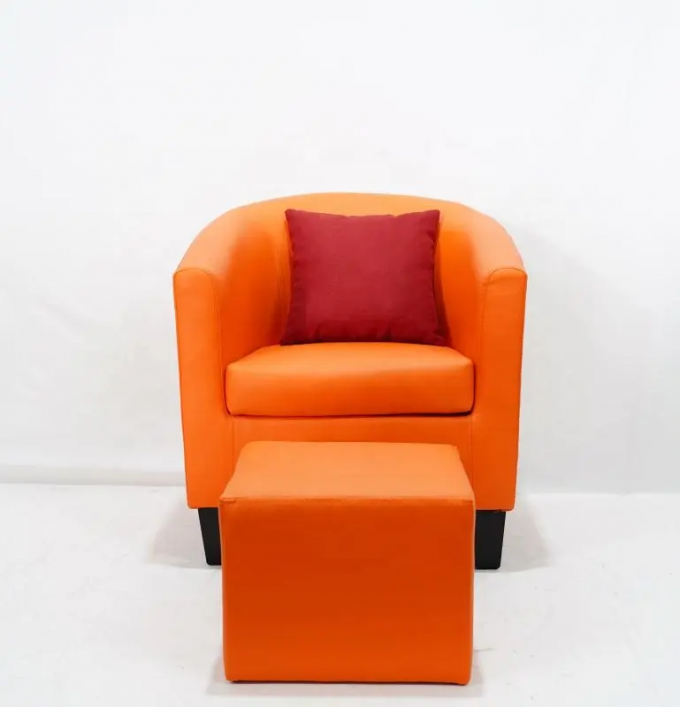 Hotel Practical Leather Sofa Chair , Multifunctional Single Seater Lounge 6