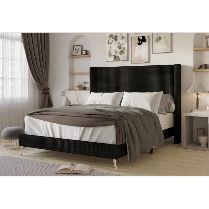 Newest North America style Gold metal leg luxury bed King size soft beds customize furniture for hotel and Bedroom 2