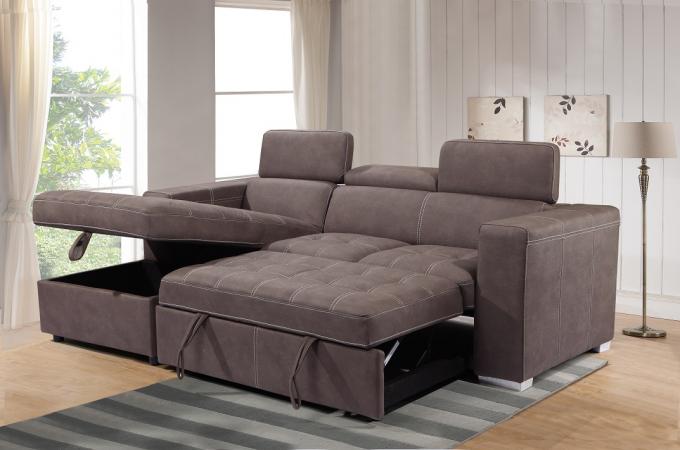 BSCI Modern Sectional Couch Sofa Set Pull Out Sofa Bed Multi-Functions Office Home Furniture leather L Shape Living Room 2