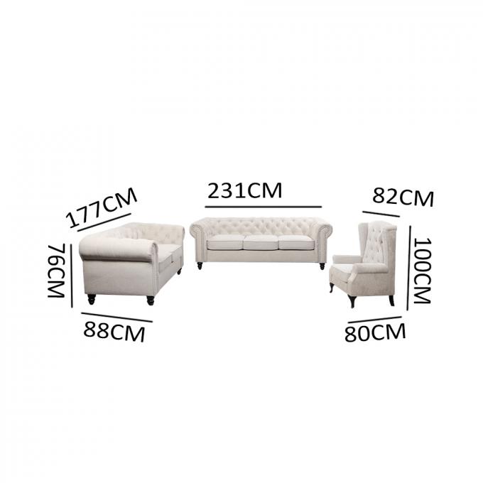 Beige Color Modern Home Sofa Abrasion Resistant Multicolor ODM OEM 4