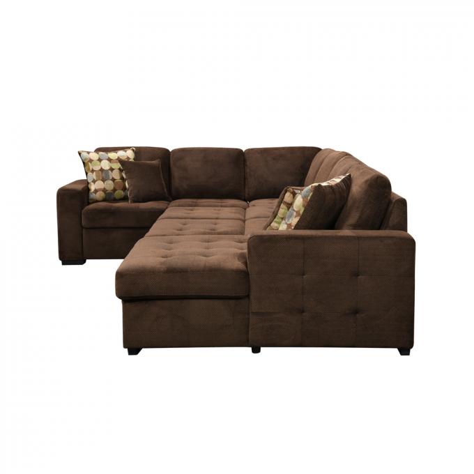 Beige living room sofa bed with storage Modern big U shaped sofa sleeper Europe North America big corner sectional sofa 3