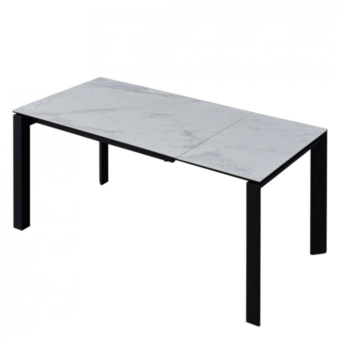 Modern Living room Extendable Metal Frame Furniture Fashion Space saving Dinning Table Sets 3