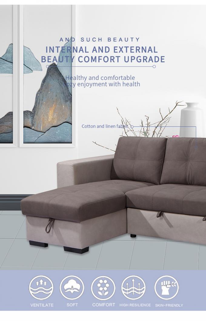 NEW sectional contrast color stitch couch left hand facing living room spaces modern L shaped typed grey fabric sofa 2