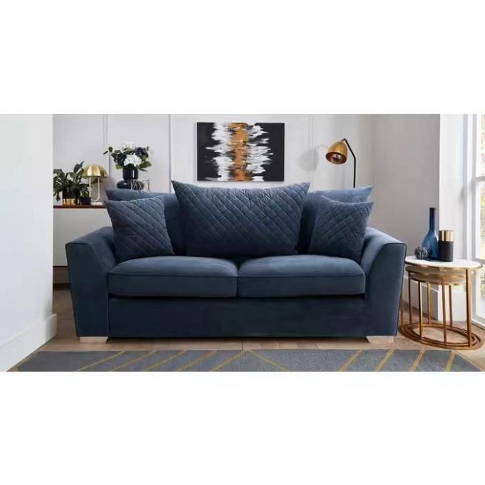30025 European Style Living Room Furniture 2 Seater Dark Blue Fabric Sofa Luxury Chinese Sofa With Bed Function 6