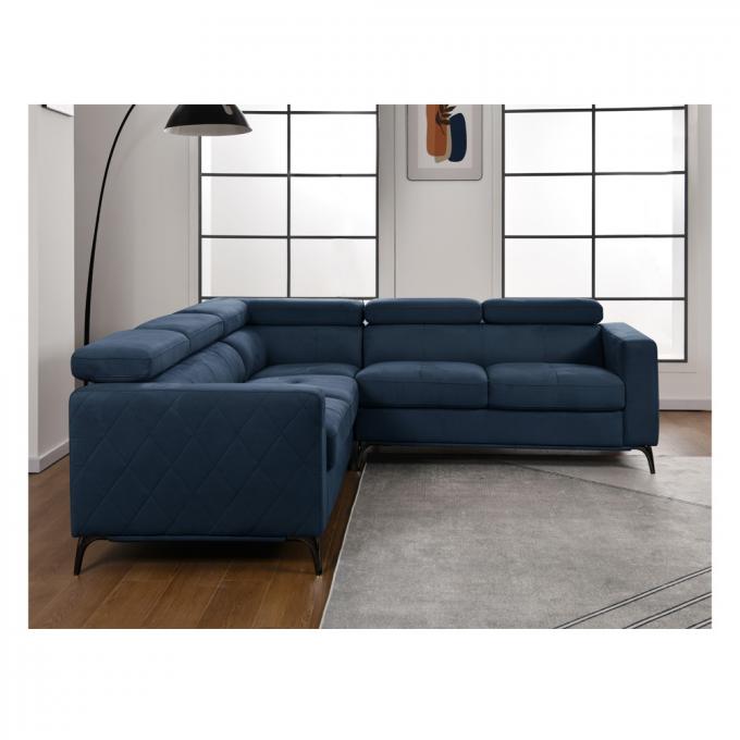Manufacturer Furniture Simple Luxury L shape couch Corner sofa set High Quality Blue Technology fabric living room 2