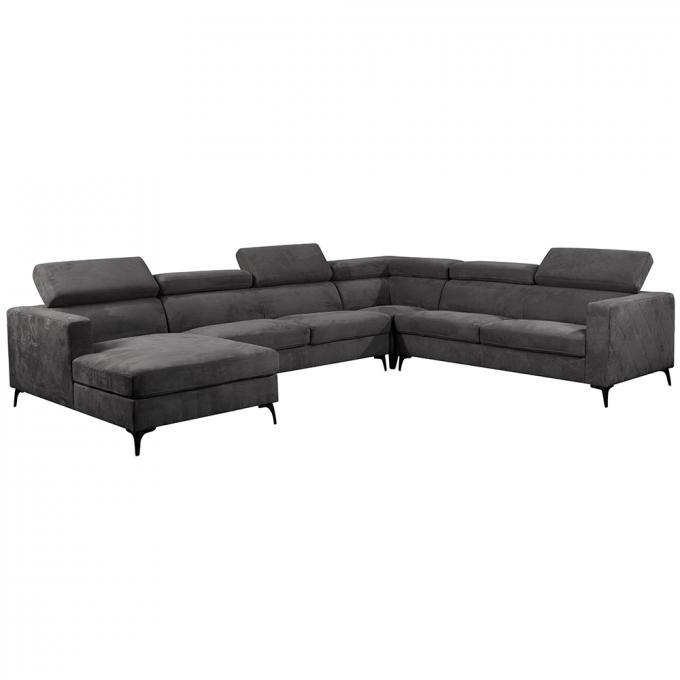 U Shaped Luxury Corner Sofa Anti Fading Stain Resistant Foldable 4