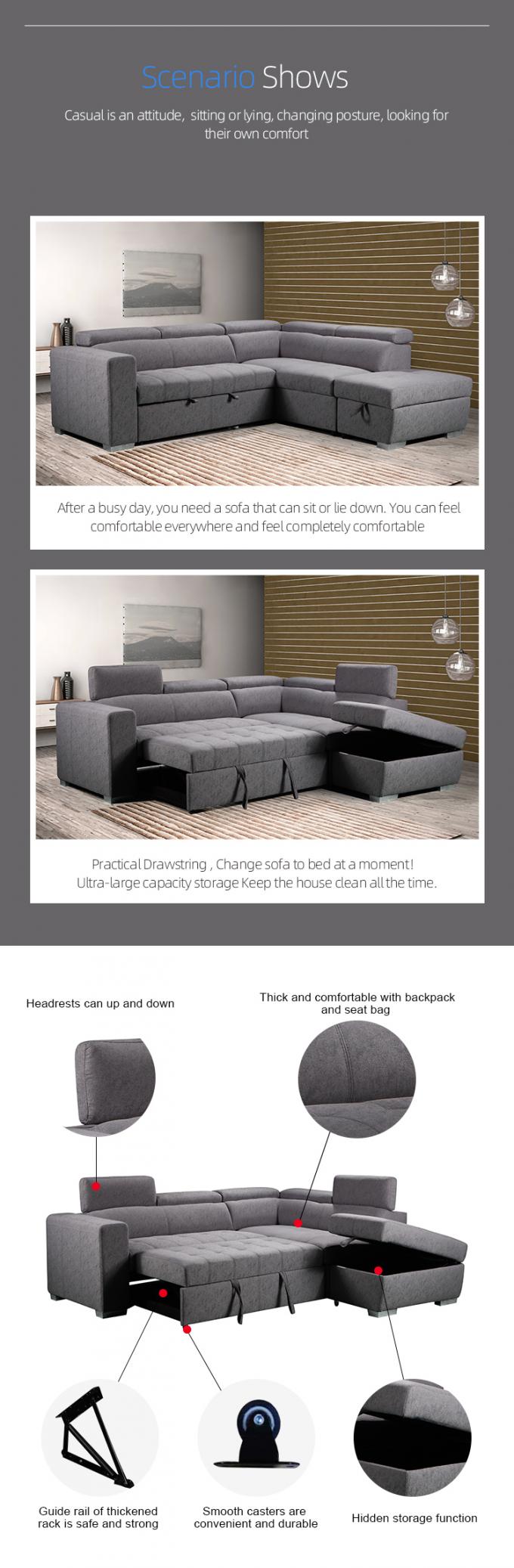 New modern home furniture corner sofa with storage Luxury designs folding sofa set Living room furniture 1