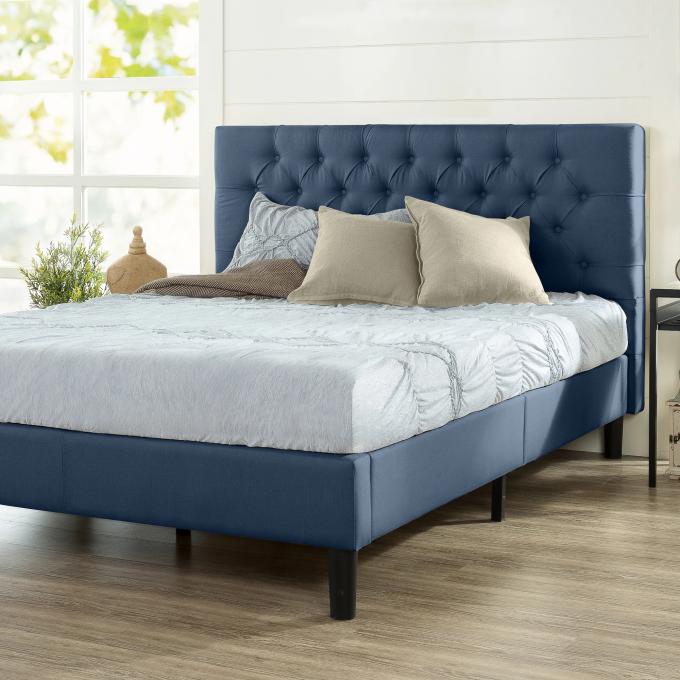 America Style Upholstered Platform Bed Cheap price Full Size High quality platform panel frame beds for Hotel Bedroom 1