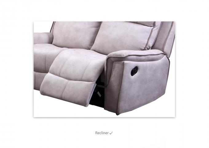 Convertible Electric Recliner Sofa 3 Seater Breathable Dark Grey Color 5