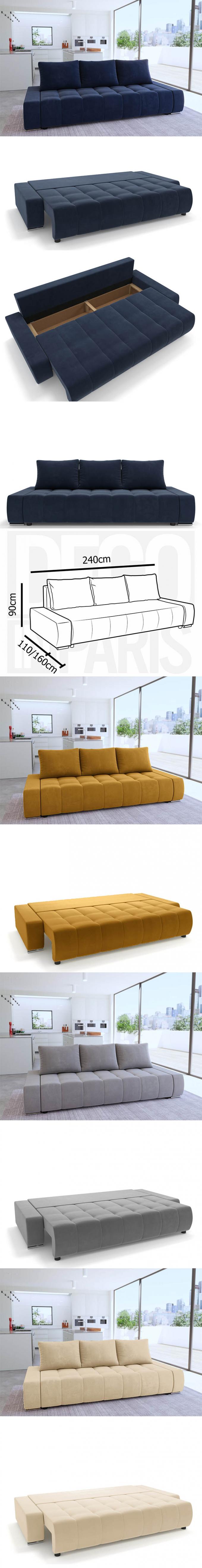 Factory 2023 Latest design Luxury 3 seater living room sofa Velvet fabric with storage convertible sofa bed 1
