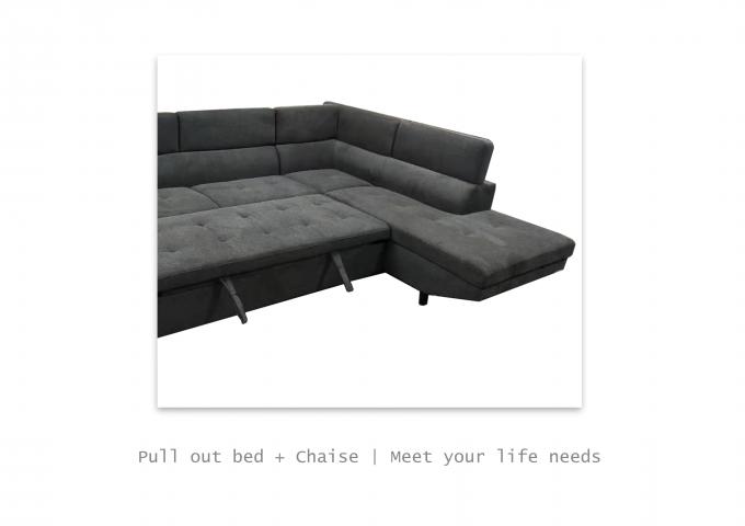 Fabric Modern Folding Sofa Bed Abrasion Resistant Adjustable 5