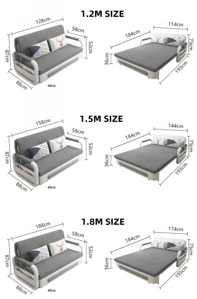 30005 Multipurpose Foldable Couch Bed , Living Room Convertible Sleeper Sofa 4