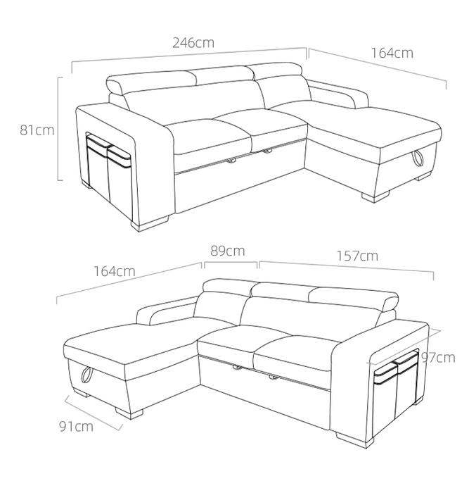 OEM/ODM Furniture Manufacturer hot sale high quality luxury leather sofa set living room Pull out Sofa bed 5