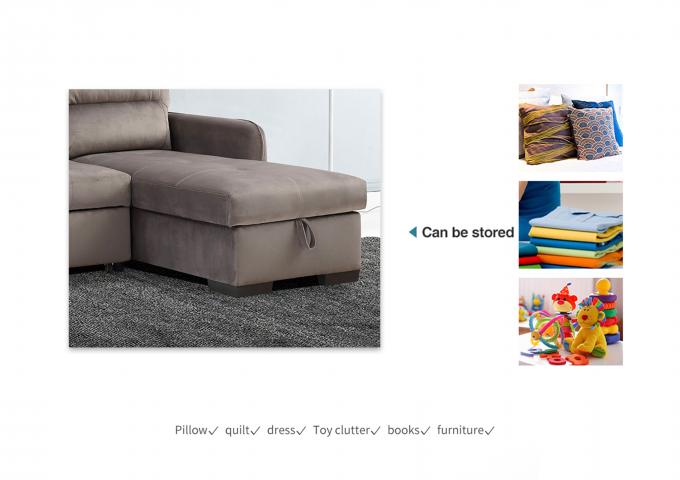 Apartment Corner Folding Sofa Bed Breathable Stain Resistant 9