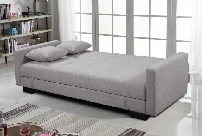 Comfortable blue color modern transformable fabric sofa bed folding futon with USB 6