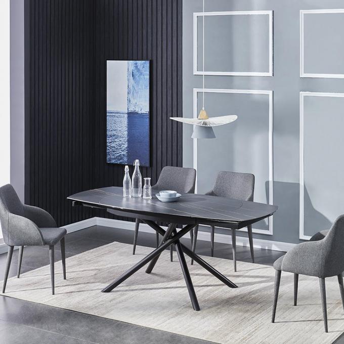Modern High Quality Marble Top extendable Rotating luxury Dinning Table Sets 0