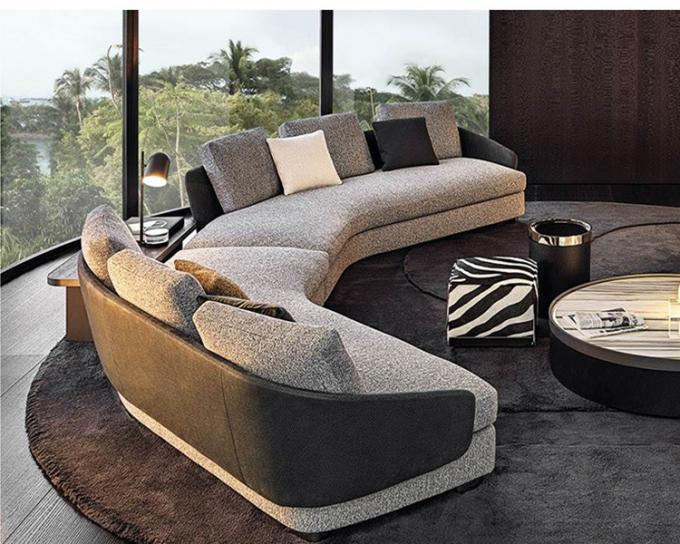 Modern furniture luxury grey linen fabric living room sofa with adjustable headrest combination sofa cover sofa bed 5
