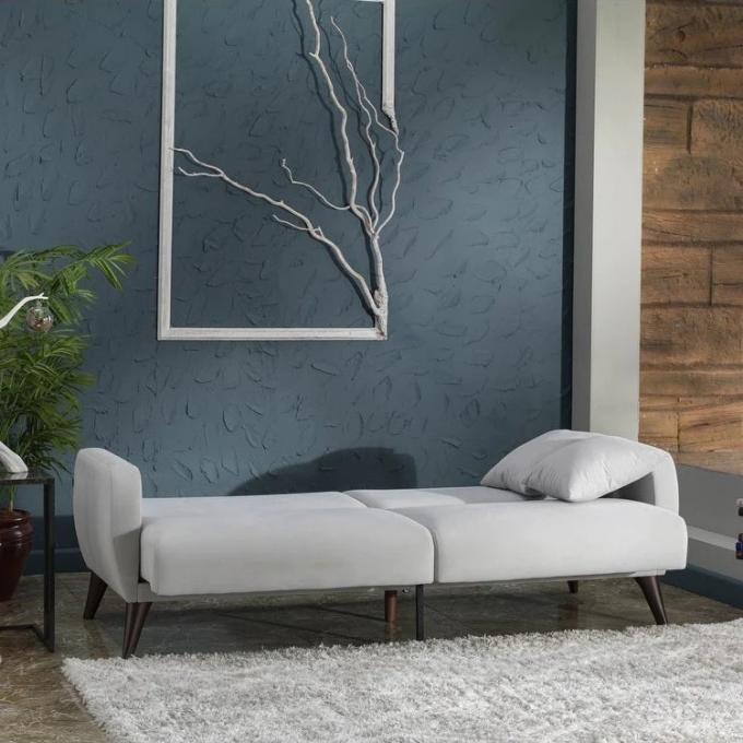 Bellona USA spill proof stain resistant fabric 2+3 white velvet Sleeper Sofa-in-a-Box with Storage sofa bed 5