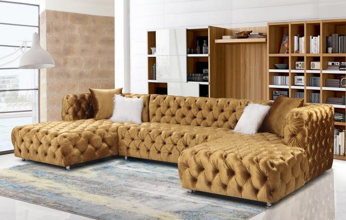 Factory wholesale new hot selling velvet living room sofa 8 seats couch sofas black tufted velvet sofa 4