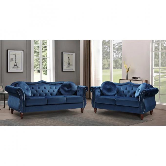Italian shinny velvet fabric sofa set 3 seat 2 seat 1 seat living room furniture upholstered button tufted sofas 1