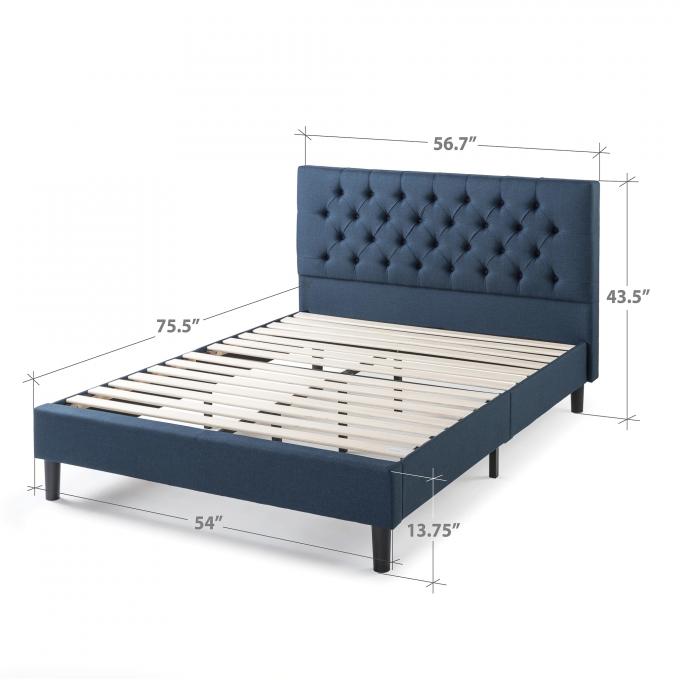 America Style Upholstered Platform Bed Cheap price Full Size High quality platform panel frame beds for Hotel Bedroom 3