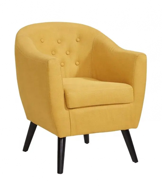 Breathable Fabric Yellow Single Seater Sofa Anti Fading Multipurpose 4