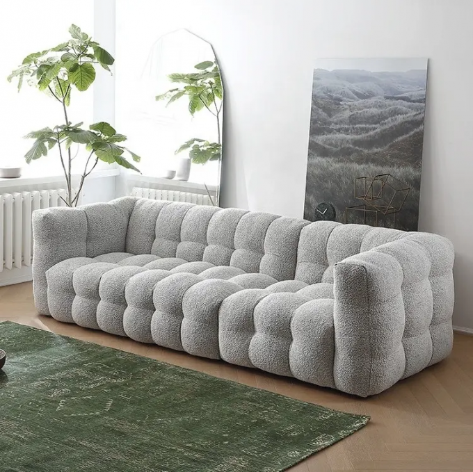 Latest Design Modern lamb velvet fabric 3 seater SOFA SET color customized wholesale cheap price Living room sofa 2