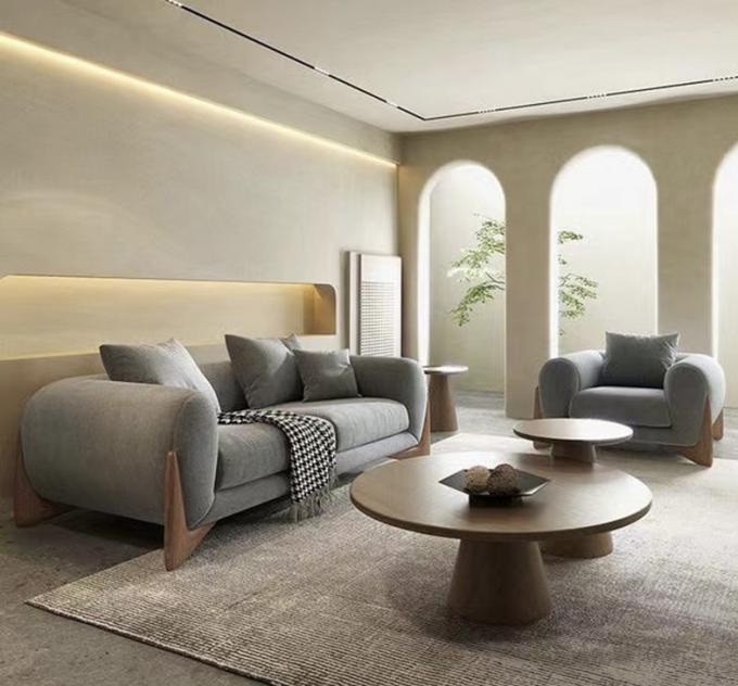 Factory direct sales of the latest design sofa set small household cloth art log living room sofa 2