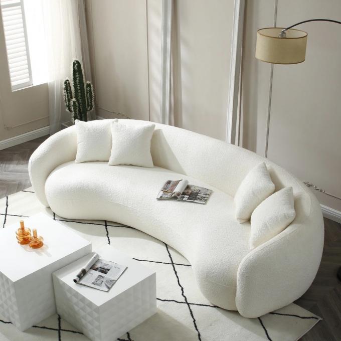 European arc cozy living room sofa modern minimalism cream moon-shaped corner berber fleece Dough sofa 0