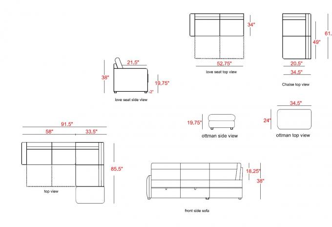 Modern design home funiture L shape living room sofa office chaise sofa bed with storage box 2