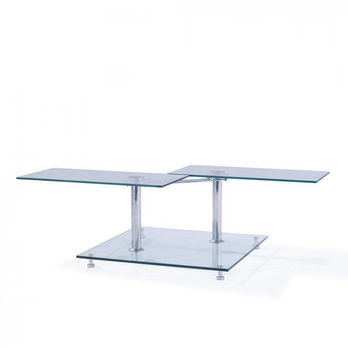 Glass Nesting Coffee Cafe Tables Durable Multifunctional Adjustable 2