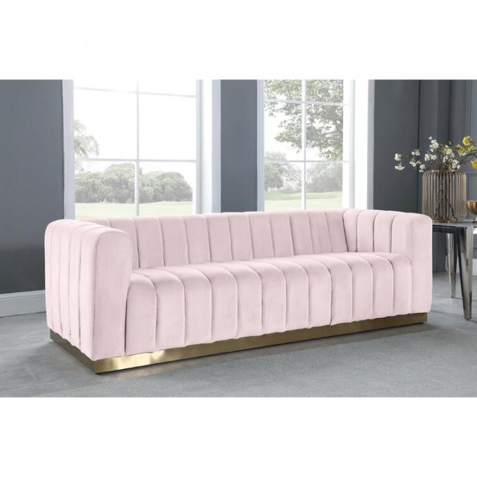 Law Price Modern design luxury living room villa hotel sofa furniture Shinny Velvet sofa set couch with tufted design 1
