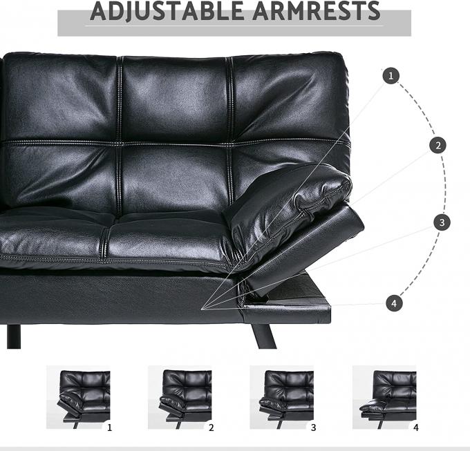 OEM/ODM Suitable for living room apartment Modern convertible sofa Memory Foam Folding sofa bed with adjustable armrest 5