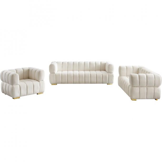 European style North American style Luxury 3Seater 2Seater 1Seater sectional sofa set With nice Velvet fabric and Gold 5