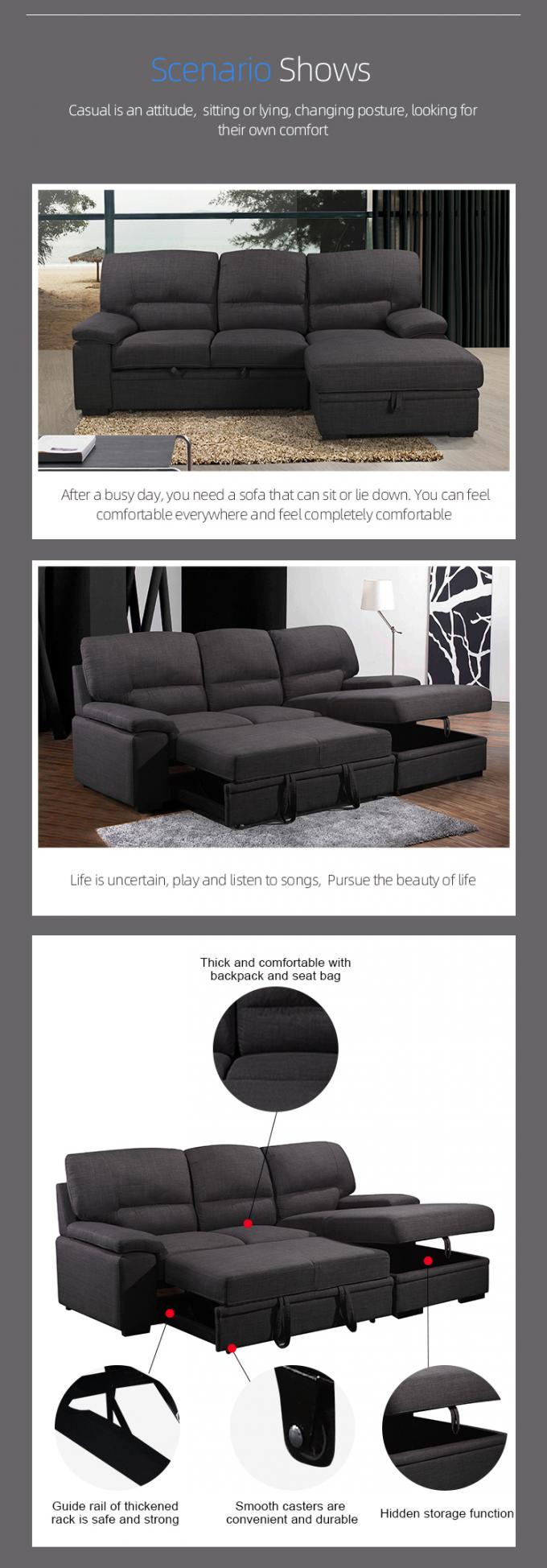 Top grade various color available L-shaped sofa bed living room 2P with Extendable bed sofa couch living room sofa sect 3