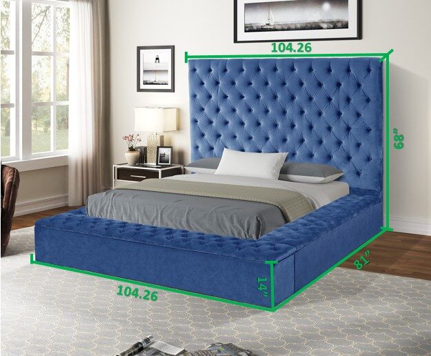 Cara Furniture Limited factory direct wholesale eucalyptus frame velvet fabric can be customized storage bed room set 7