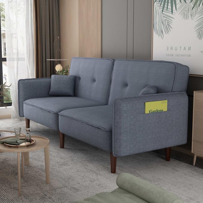 New reciner gray Loveseat Sofa Convertible Futon Sofa sets linen Couches with Cushion king size sofa bed for five-star 3