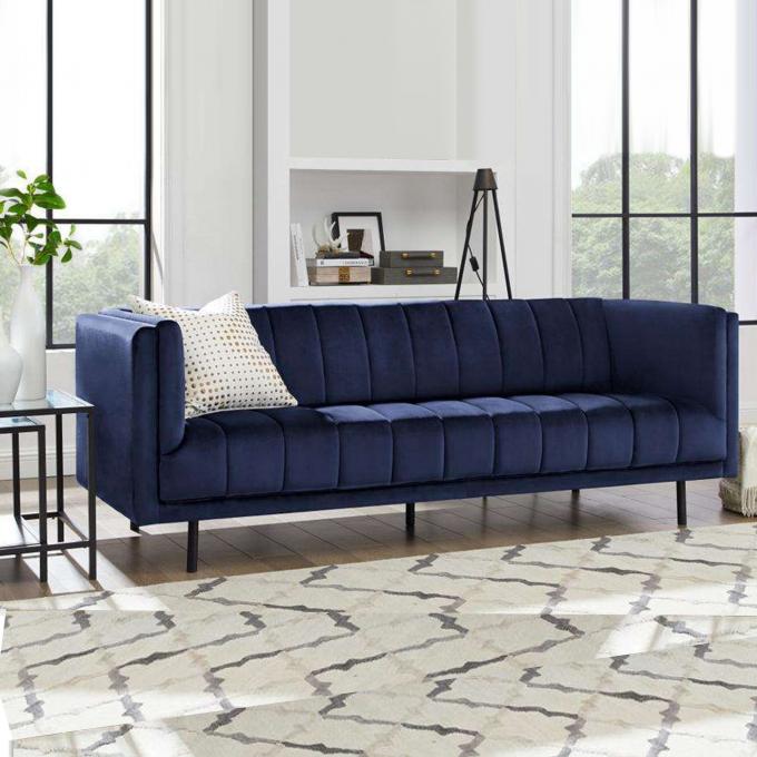 9513 Blue Velvet Home Furniture Sofas Practical with Chenille Cover 2