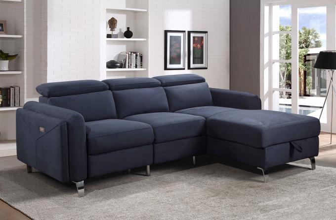 Folding Nontoxic L Shaped Convertible Sofa Anti Abrasion With Storage 4