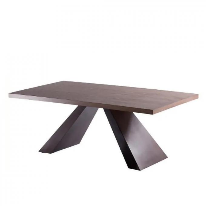 High-Quality Modern Metal Frame Living Room Furniture Solid Wood Design Dining Table Sets 2