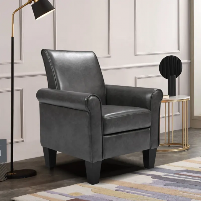Multiscene Antiwear Leather Cuddle Chair , Practical Distressed Leather Armchair 1