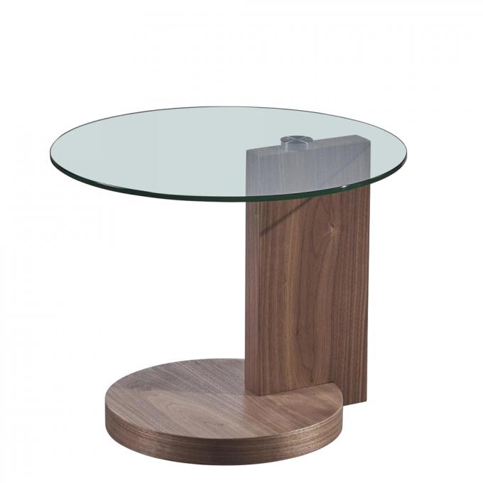 Abrasion Resistant Glass Nesting Tables , Lightweight Round Glass Cafe Table 2