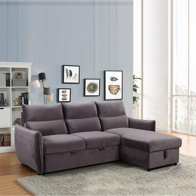 Durable Antiwear Retractable Couch Bed , Breathable Sleeper Couch With Storage 5