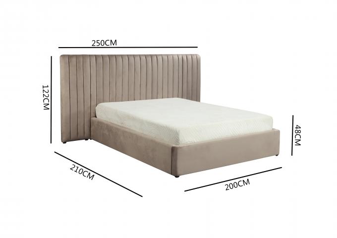 Practical Ottoman Plush Velvet Bed , Breathable Space Saving Furniture Bed 1